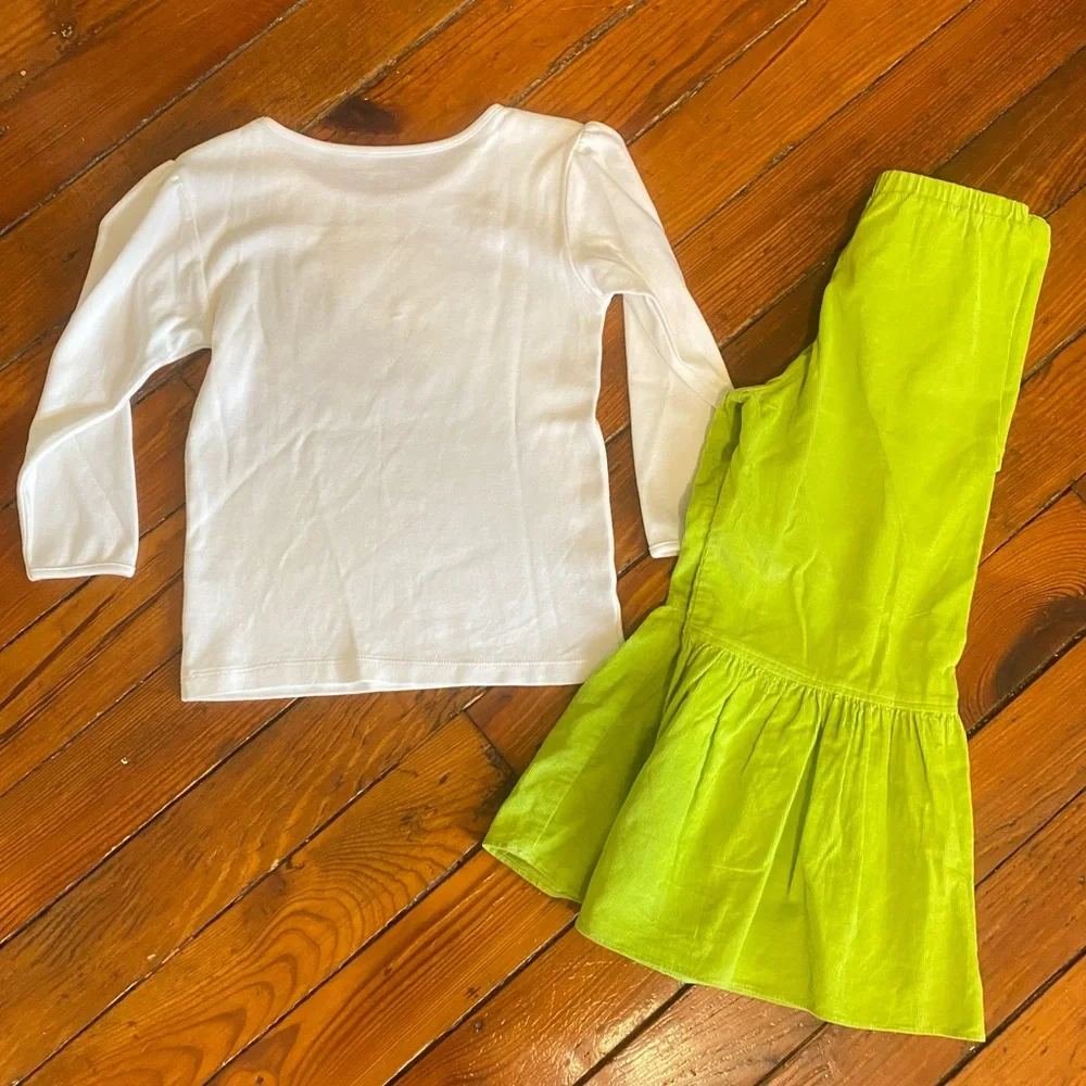 Boutique Initial C Vintage Size 5 Ruffle Hem pants & matching long sleeve shirt
